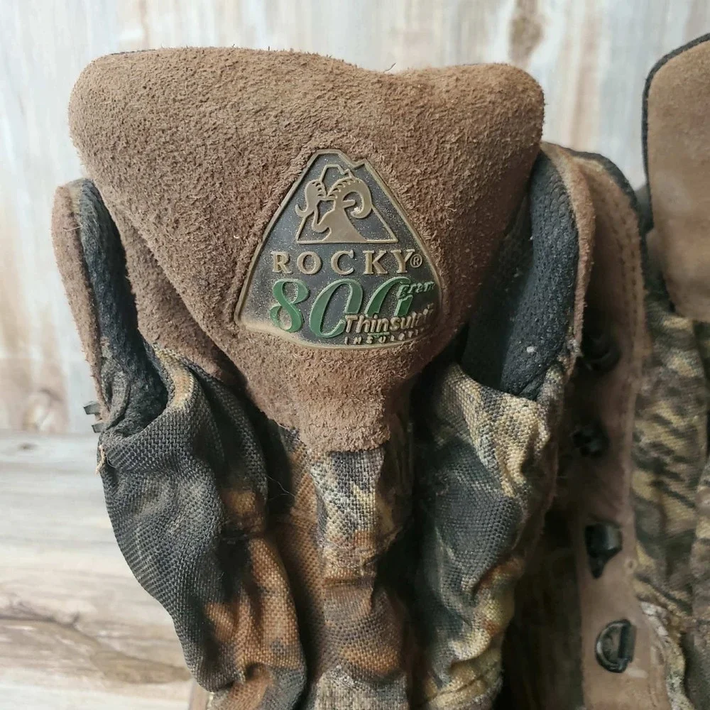 Rocky BearClaw 3D 800G Thinsulate Gore-Tex Camo Hunting Boots Mens 9M 7327‎